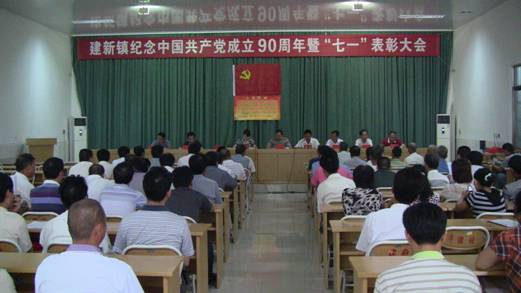 建新镇召开纪念建党90周年暨"七一"表彰大会