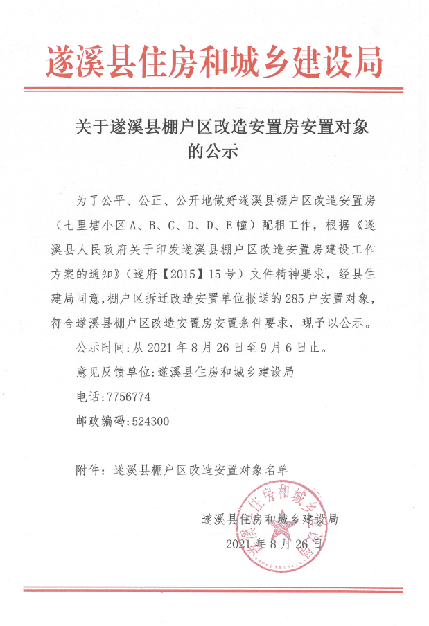 关于遂溪县棚户区改造安置房安置对象的公示.png