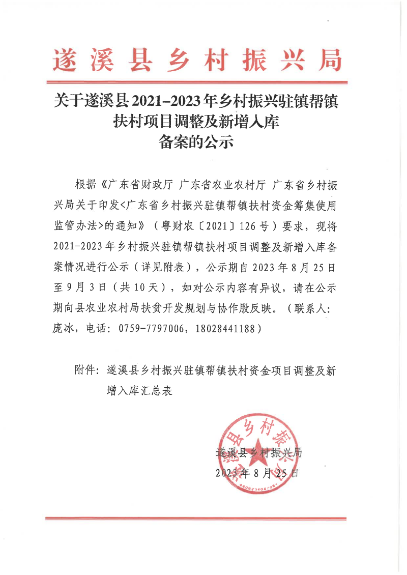 关于遂溪县2021-2023年乡村振兴驻镇帮镇扶村项目调整及新增入库备案的公示_00.png