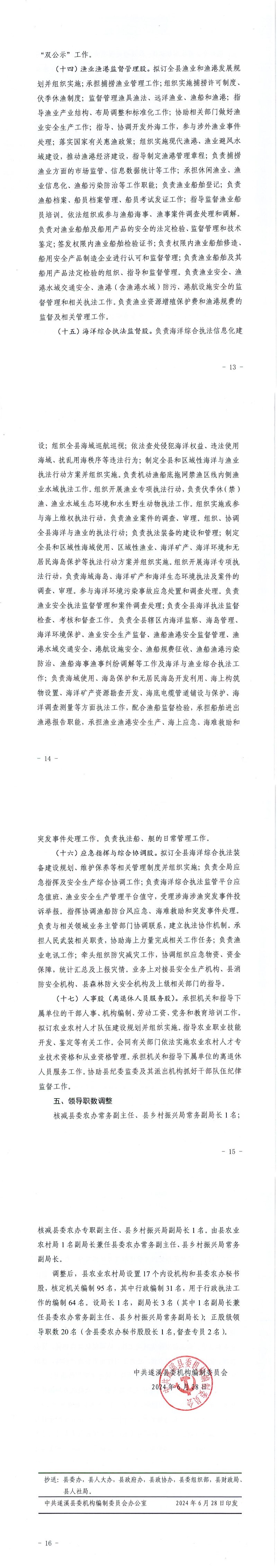 遂机编【2024】43号 关于调整遂溪县农业农村局“三定”规定的通知_01.png
