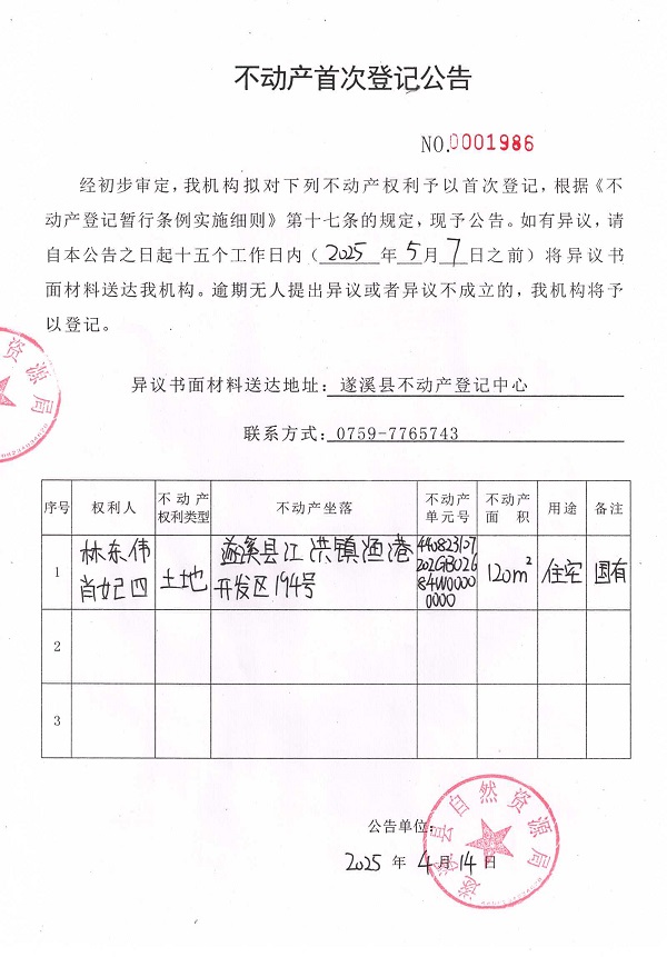 不动产首次登记公告（林东伟、肖妃四）.jpg