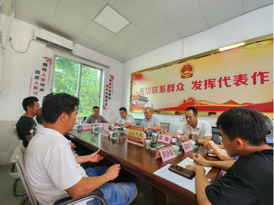 朱力到江洪镇昌洋村人大代表联络站接待群众