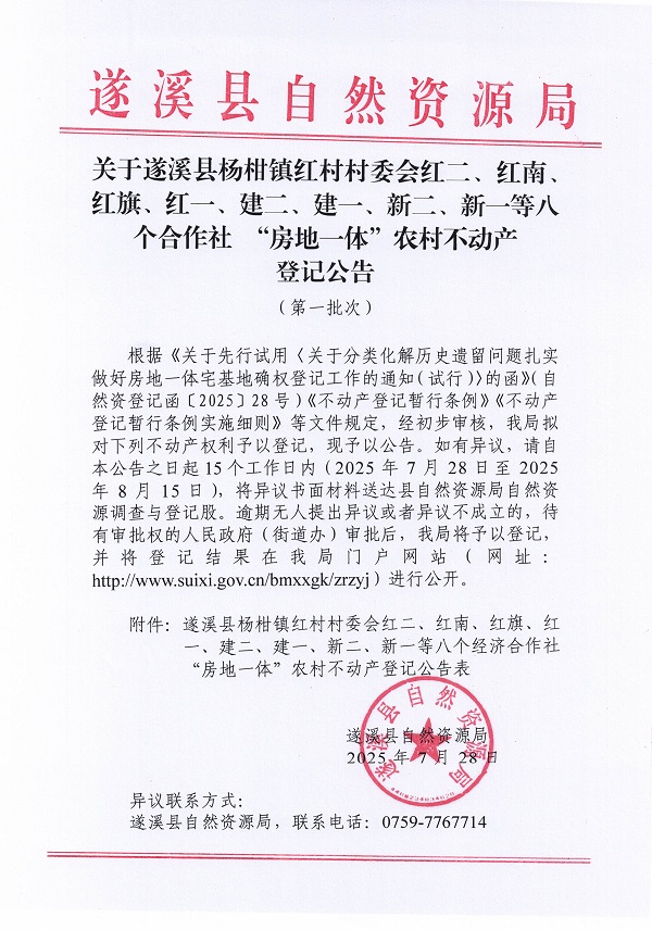 杨柑镇红村村委会红二等八个经济合作社不动产登记公告（第二批次）（历史遗留问题）_页面_1.jpg