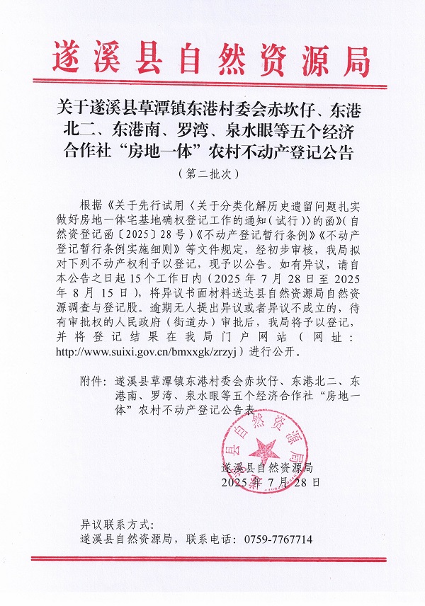 草潭镇东港村委会赤坎仔等五个经济合作社不动产登记公告（第二批次）（历史遗留问题）_页面_1.jpg