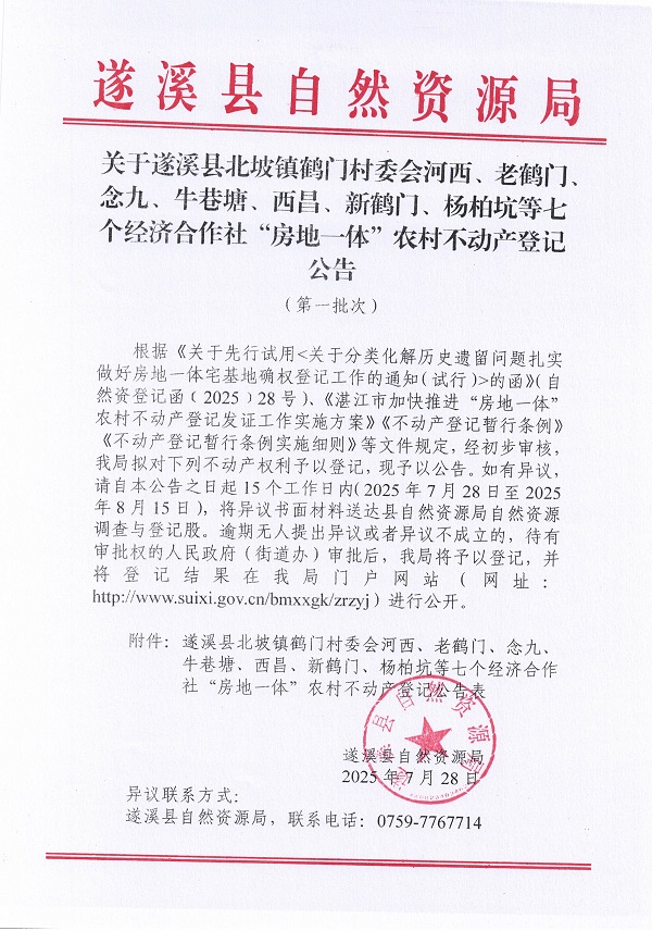 北坡镇鹤门村委会河西等七个经济合作社不动产登记公告（第一批次）（历史遗留问题）_页面_1.jpg