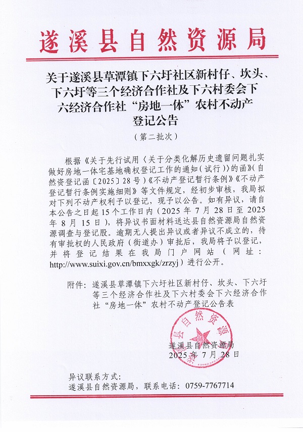 草潭镇下六圩社区新村仔等三个经济合作社及下六村委会下六经济合作社不动产登记公告（第二批次）（历史遗留问题）_页面_1.jpg