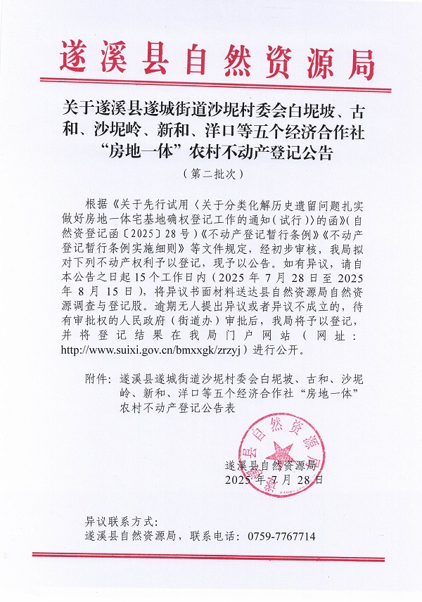 遂城街道沙坭村委会白坭坡等五个经济合作社不动产登记公告（第二批次）（历史遗留问题）_页面_1.jpg