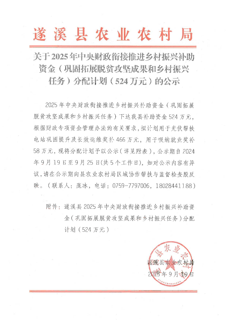 关于2025年中央财政衔接推进乡村振兴补助资金（巩固拓展脱贫攻坚成果和乡村振兴任务）分配计划（524万元）的公示_01.png