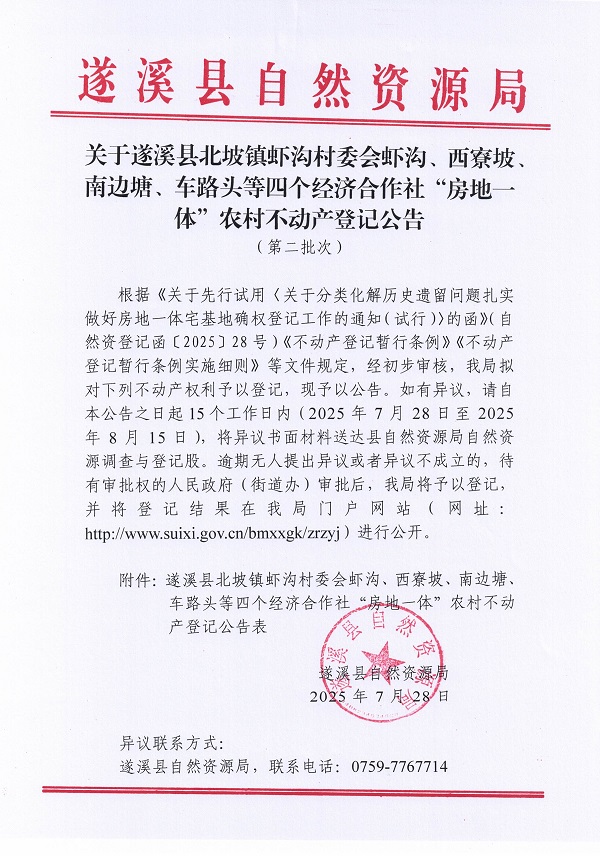 北坡镇虾沟村委会虾沟等四个经济合作社不动产登记公告（第二批次）（历史遗留问题）_页面_1.jpg