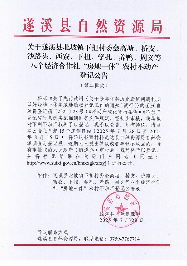 北坡镇下担村委会高塘等八个经济合作社不动产登记公告（第二批次）（历史遗留问题）_页面_1.jpg
