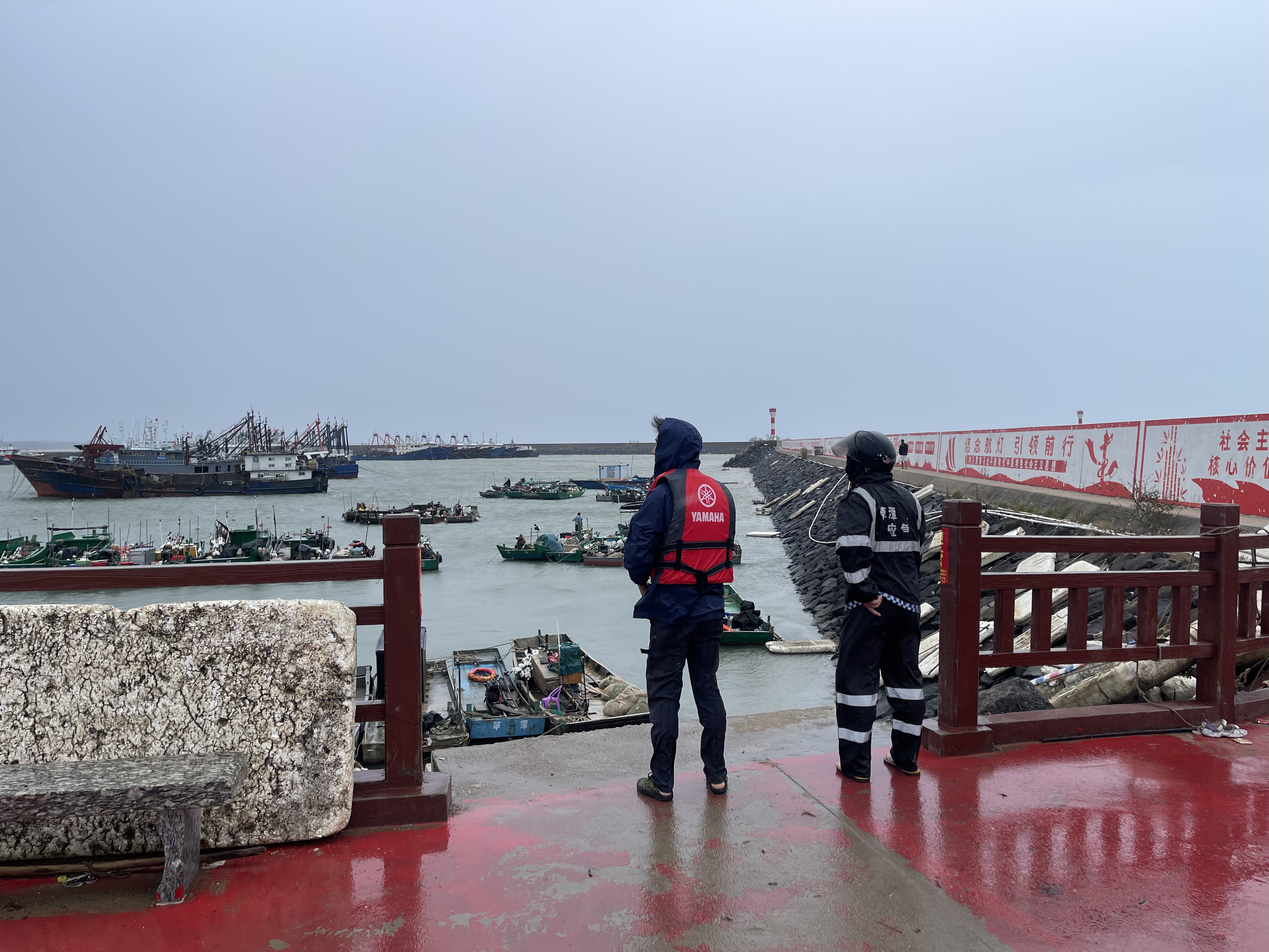 草潭镇村干部对海岸沿线巡查检查.jpg