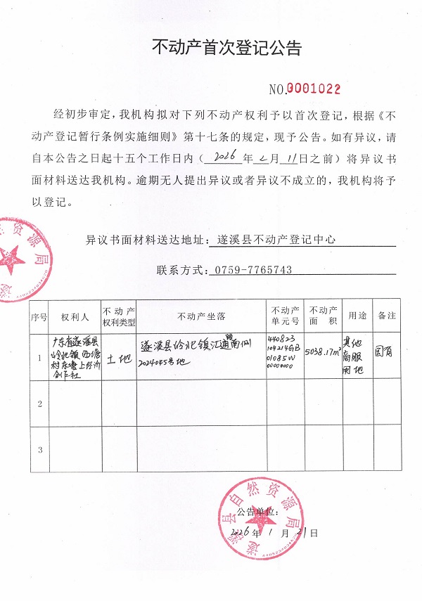不动产首次登记公告（广东省遂溪县岭北镇西塘村东塘上经济合作社） (5).jpg