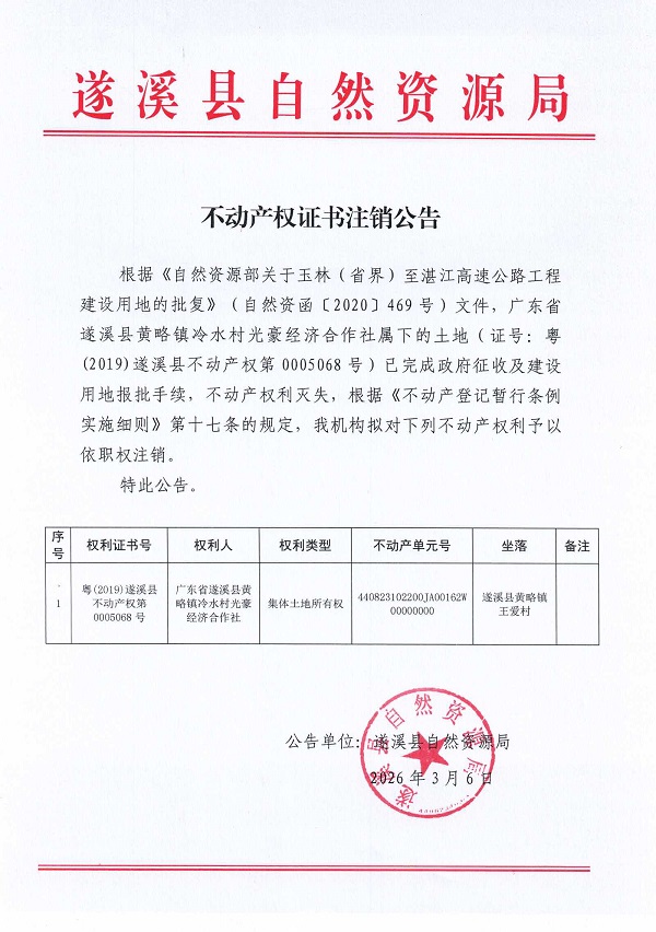 不动产权证书作废公告（广东省遂溪县黄略镇冷水村光豪经济合作社）.jpg