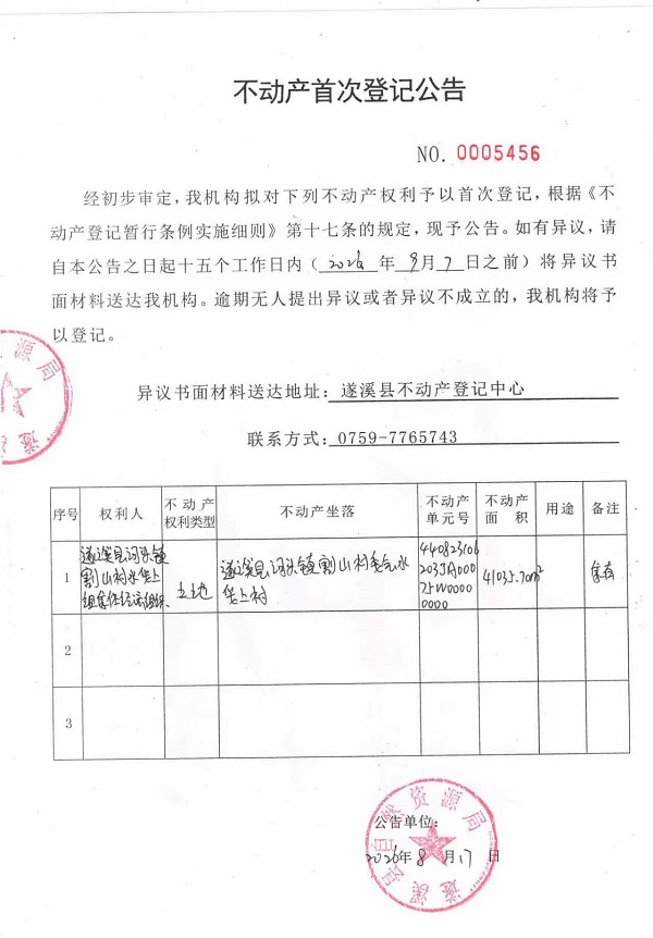 不动产首次登记公告（遂溪县河头镇割山村水妥上组集体经济组织）.jpg