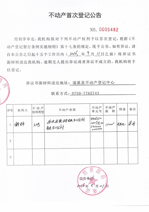 不动产首次登记公告（谢妹）.jpg