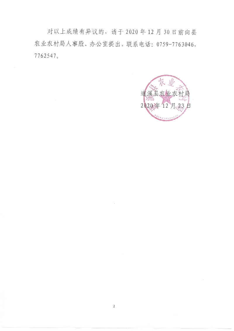 關(guān)于遂溪縣農(nóng)業(yè)農(nóng)村局公開招募特聘動(dòng)物防疫專員報(bào)考人員考試成績表公示 (2).jpg