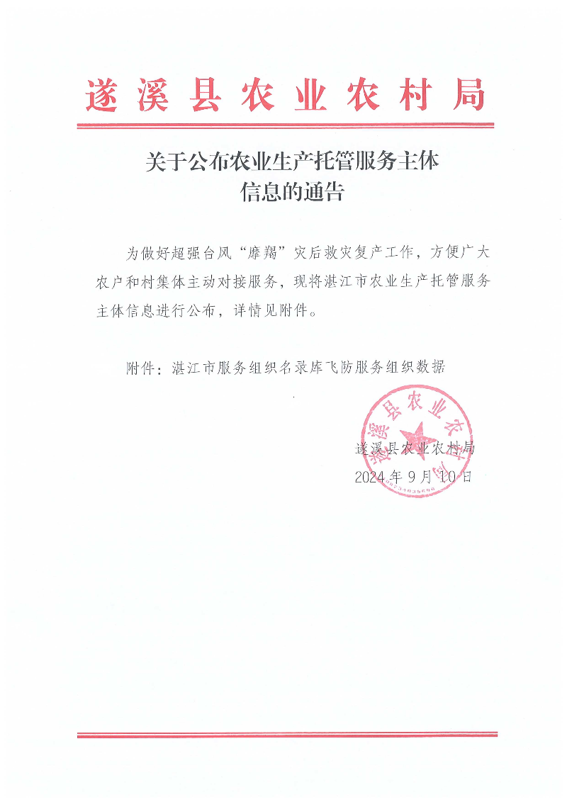 关于公布农业生产托管服务主体信息的通告_00.png
